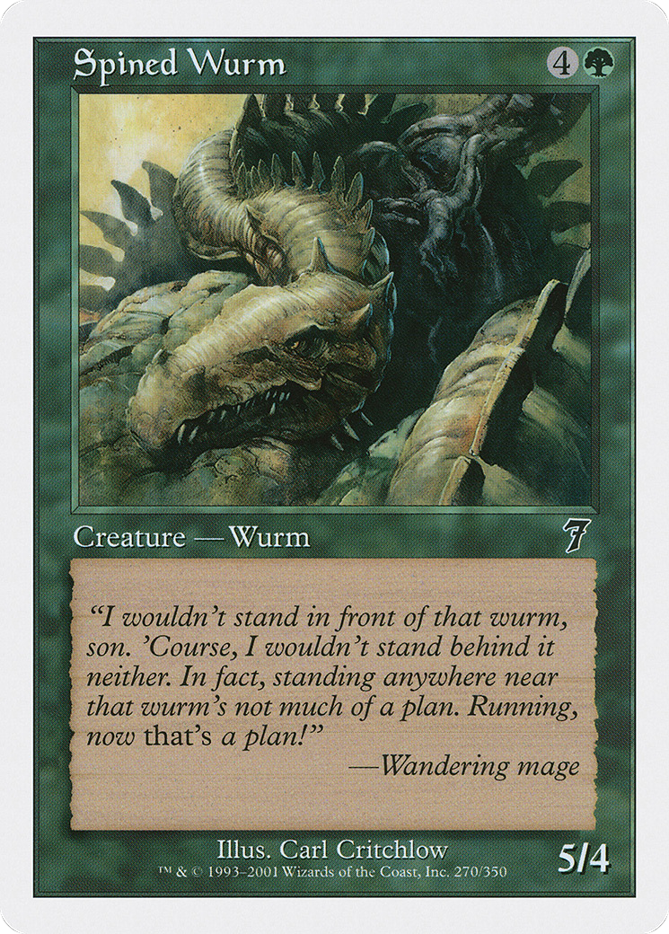 Image of Spined Wurm (7ED-270) - 7th Edition Foil