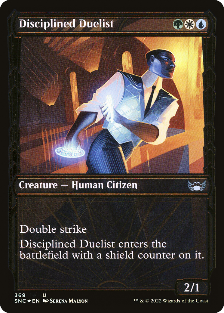 Image of Disciplined Duelist (Gilded Foil) (SNC-369) - Streets of New Capenna: (Showcase) Foil