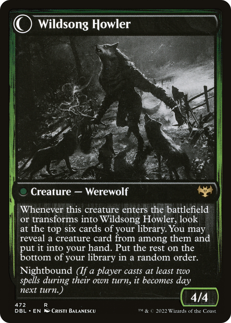 Image of Howlpack Piper (DBL-472) - Innistrad: Double Feature: (Double Faced Transform) Foil