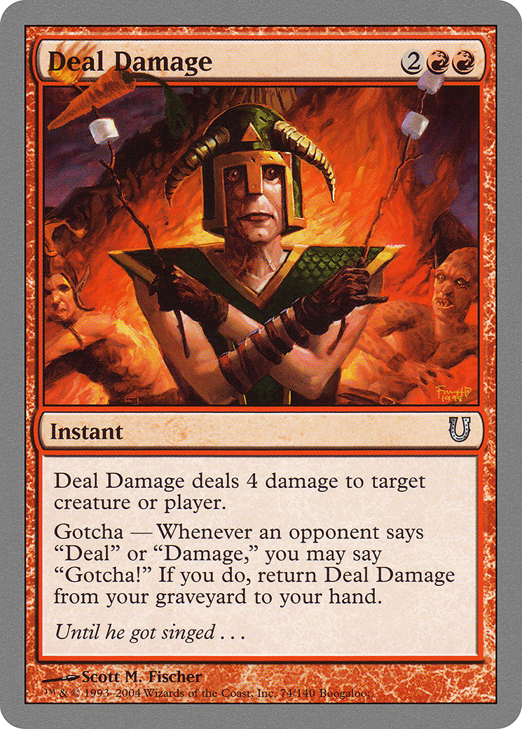 Image of Deal Damage (UNH-074) - Unhinged Foil