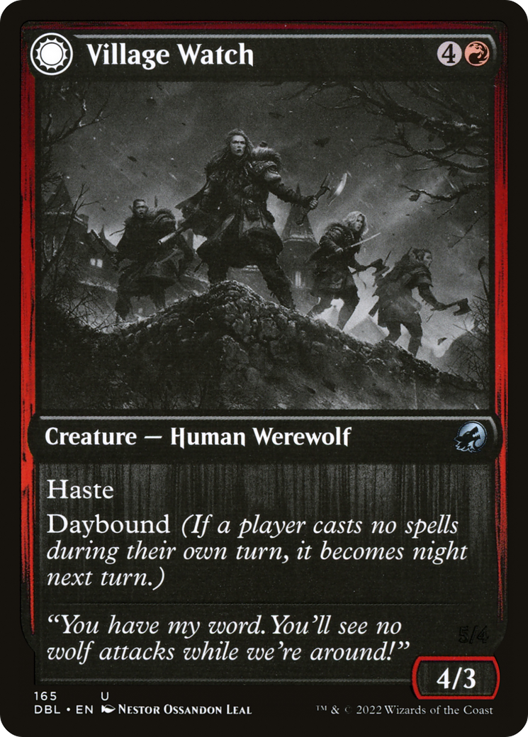 Image of Village Watch (DBL-165) - Innistrad: Double Feature: (Double Faced Transform) Foil
