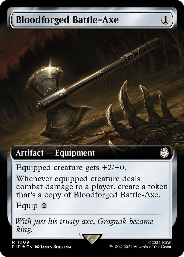 Image of Bloodforged Battle-Axe (Extended Art) (Surge Foil) (PIP-1009) - Fallout: (Extended Art) Foil