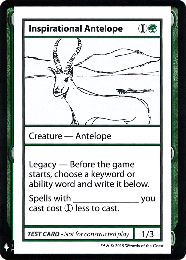 Image of Inspirational Antelope (CMB1-) - Mystery Booster Playtest Cards 2019