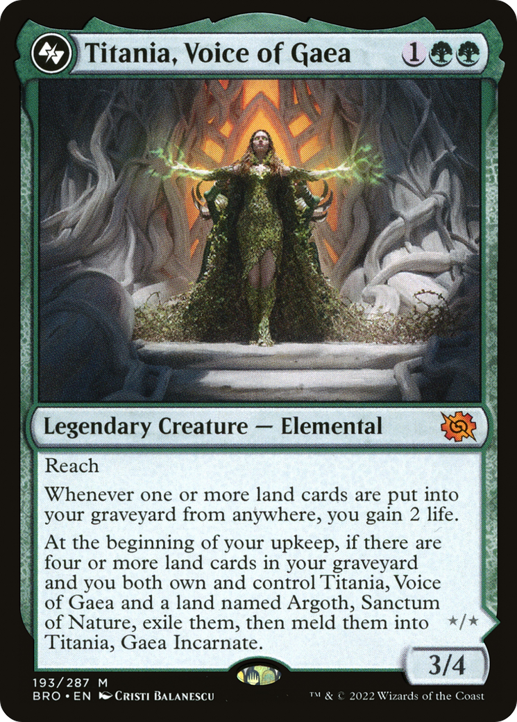 Image of Titania, Voice of Gaea (BRO-193) - The Brothers' War Foil