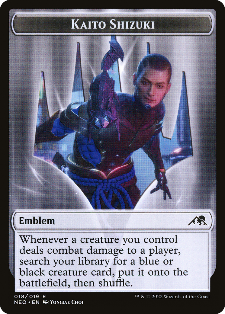 Image of Kaito Shizuki Emblem (TNEO-018) - Kamigawa: Neon Dynasty Tokens Foil