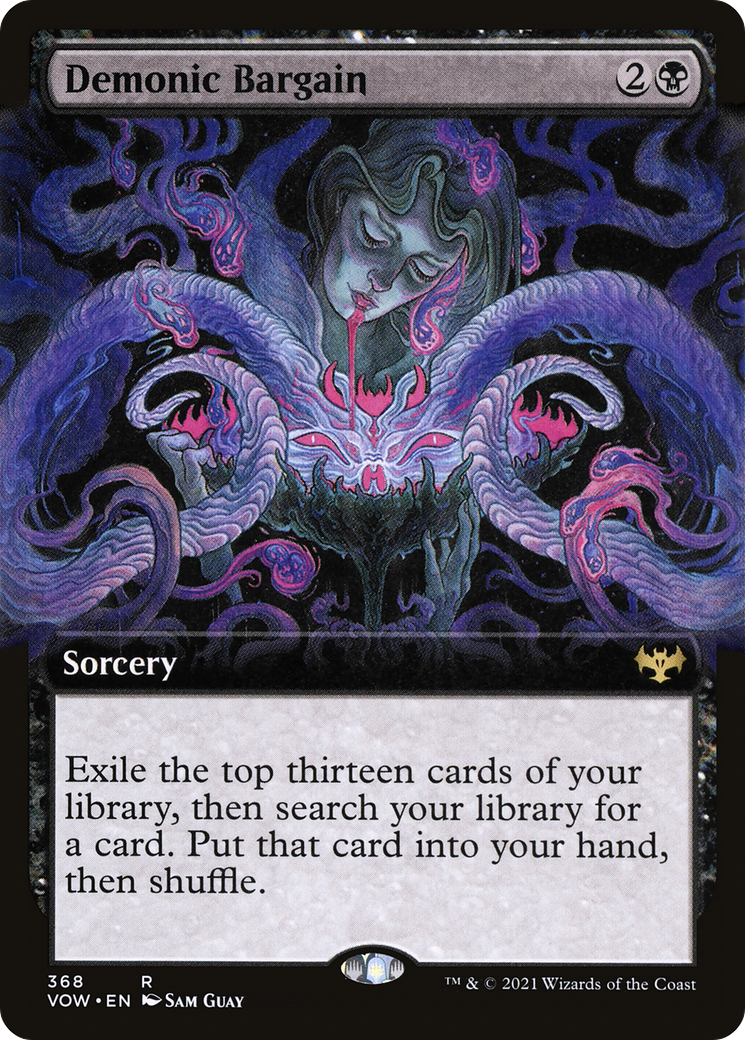 Image of Demonic Bargain (Extended Art) (VOW-368) - Innistrad: Crimson Vow: (Extended Art) Foil
