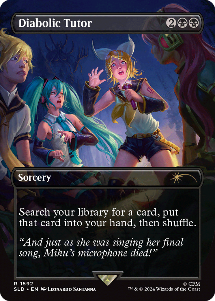 Image of Diabolic Tutor (1592) (SLD-1592) - Secret Lair Drop (Borderless) Foil