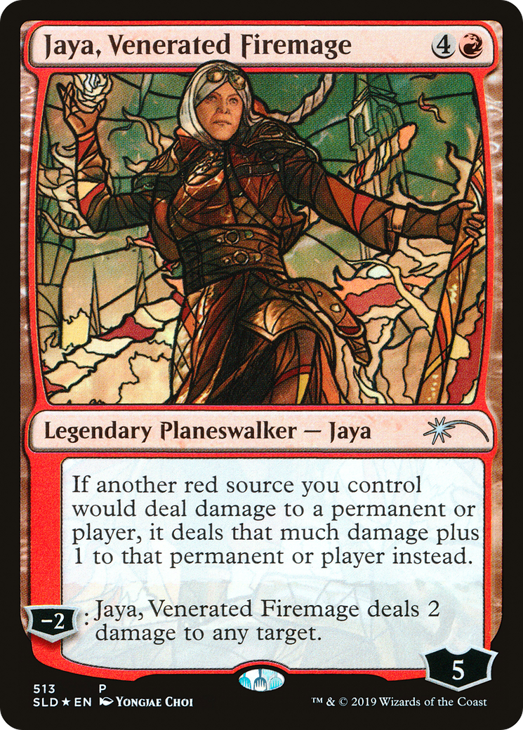 Image of Jaya, Venerated Firemage (Stained Glass) (SLD-513) - Secret Lair Drop Foil