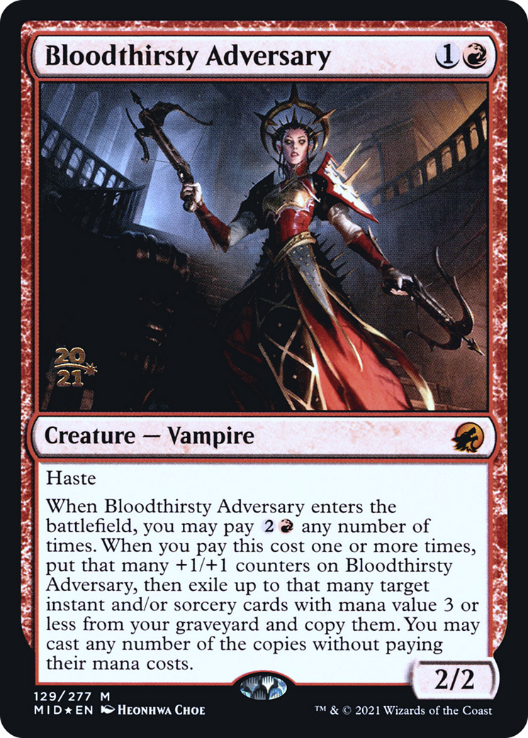 Image of Bloodthirsty Adversary (PRE-129) - Innistrad: Midnight Hunt Promos Foil