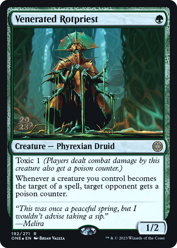 Image of Venerated Rotpriest (PRE-192) - Phyrexia: All Will Be One Promos Foil