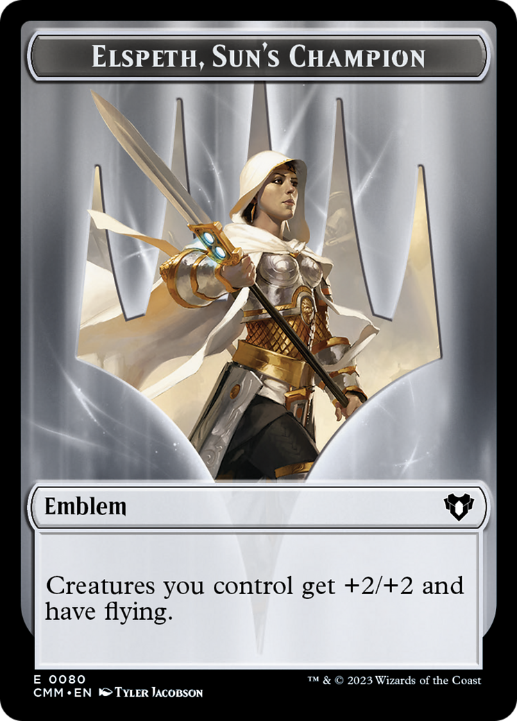 Image of Elspeth, Sun's Champion Emblem (TCMM-080) - Commander Masters Tokens Foil
