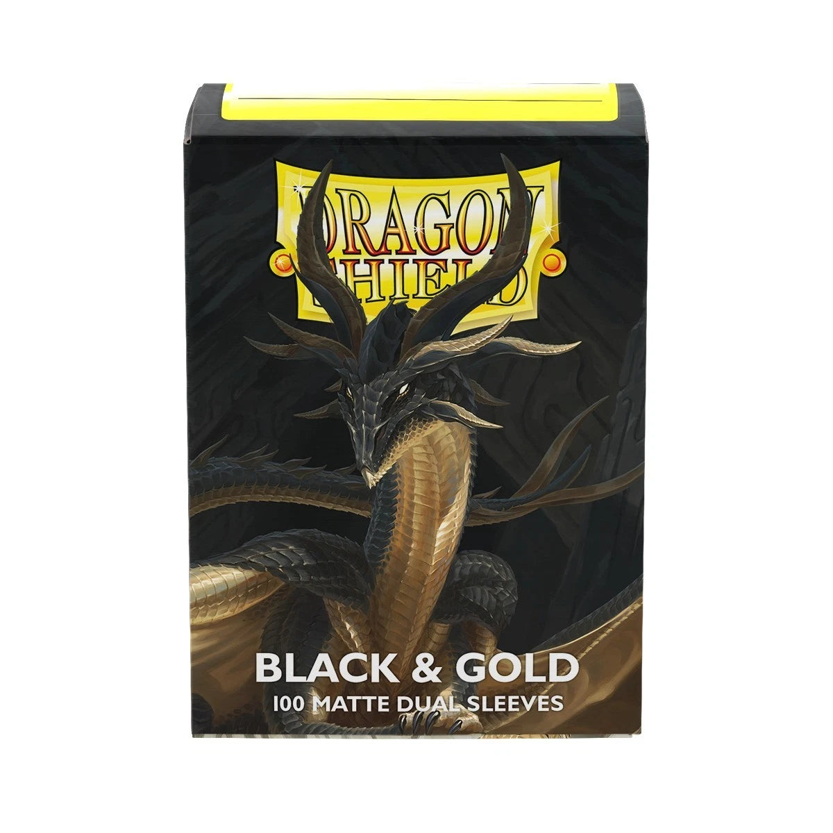 Image of Dragon Shield 100 Matte Dual Sleeves Black & Gold