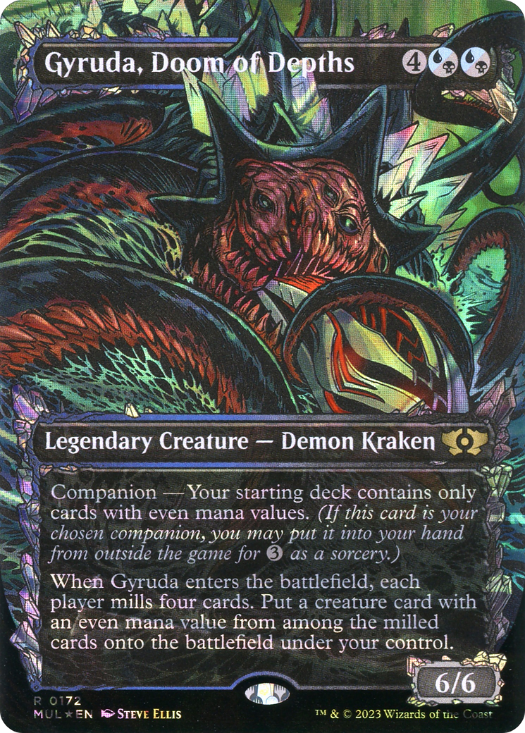 Image of Gyruda, Doom of Depths (Halo Foil) (MUL-172) - Multiverse Legends: (Showcase) (Borderless) Foil