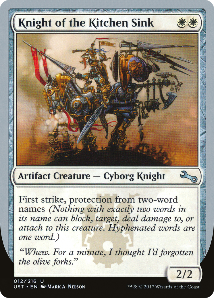 Image of Knight of the Kitchen Sink (E) (UST-012) - Unstable Foil
