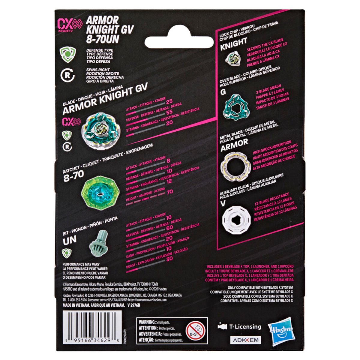 Image of Beyblade X Armor Knight GV 8-70UN CX Infinity Starter Pack Set