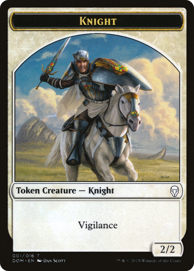 Image of Knight Token (001) (DOM-001) - Dominaria Tokens