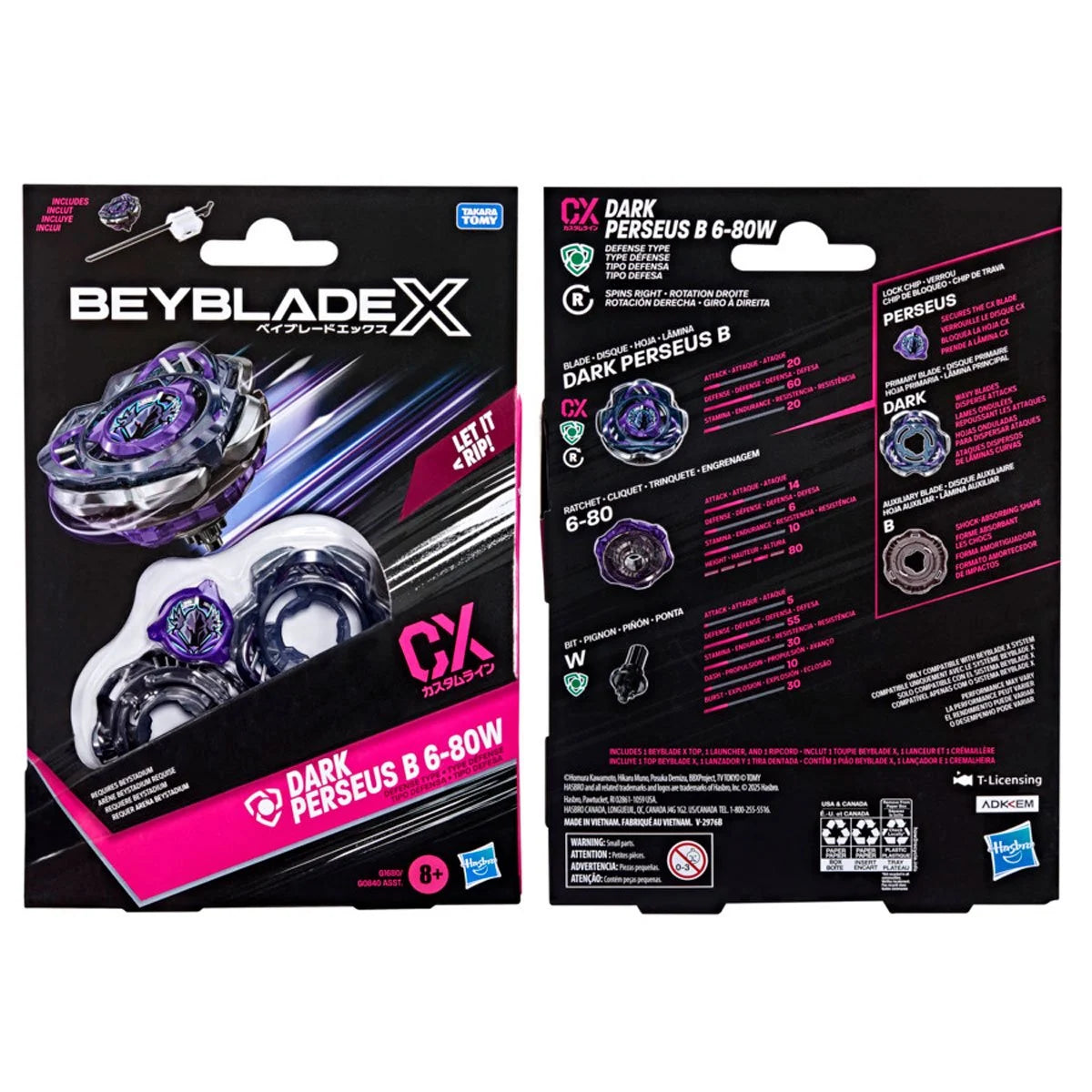 Image of Beyblade X Dark Perseus B 6-80W CX Starter Pack Set