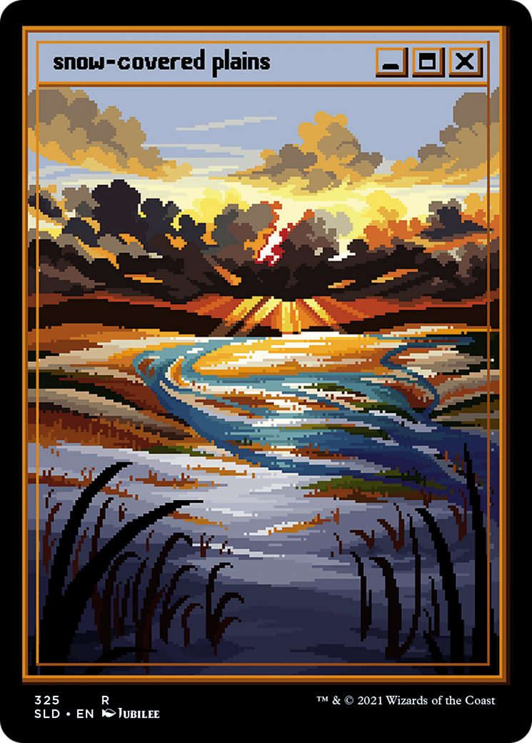 Image of Snow-Covered Plains (PixelSnowLands.jpg) (SLD-325) - Secret Lair Drop Foil