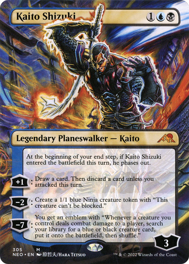 Image of Kaito Shizuki (Borderless) (NEO-305) - Kamigawa: Neon Dynasty (Borderless)