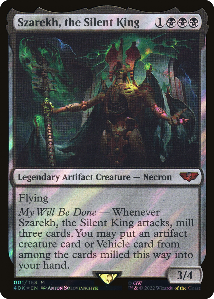 Image of Szarekh, the Silent King (Surge Foil) (40K-001) - Warhammer 40,000 Commander Foil