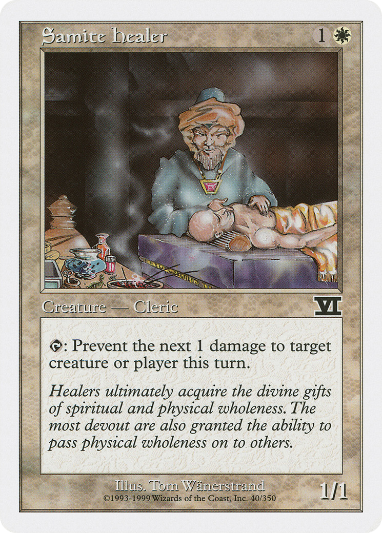 Image of Samite Healer (6ED-040) - Classic Sixth Edition