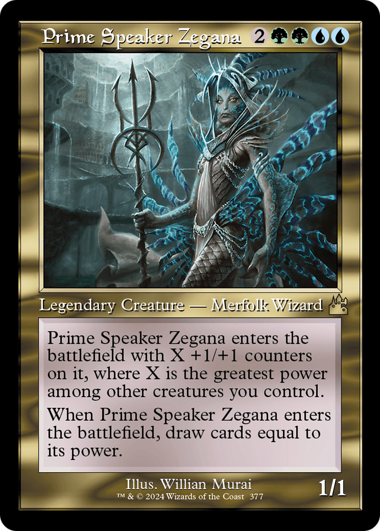 Image of Prime Speaker Zegana (Retro Frame) (RVR-377) - Ravnica Remastered Foil