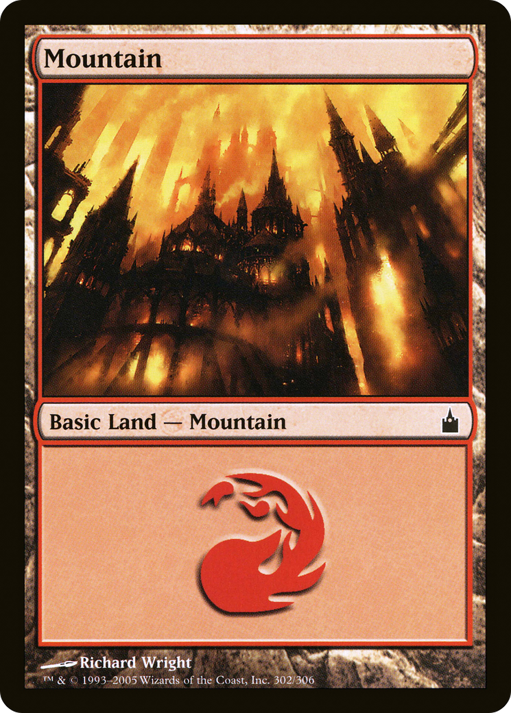 Image of Mountain (302) (RAV-302) - Ravnica: City of Guilds Foil