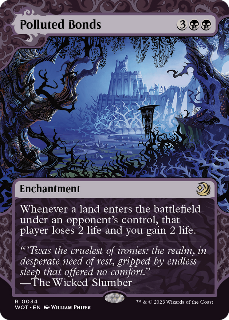 Image of Polluted Bonds (WOT-034) - Wilds of Eldraine: Enchanting Tales: (Showcase) (Borderless)