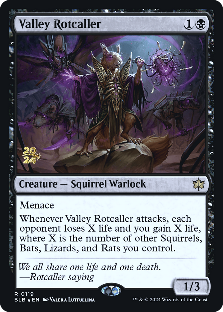 Image of Valley Rotcaller (PRE-119) - Bloomburrow Promos Foil