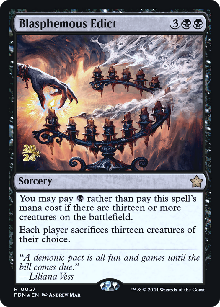 Image of Blasphemous Edict (PRE-057) - Foundations Promos Foil