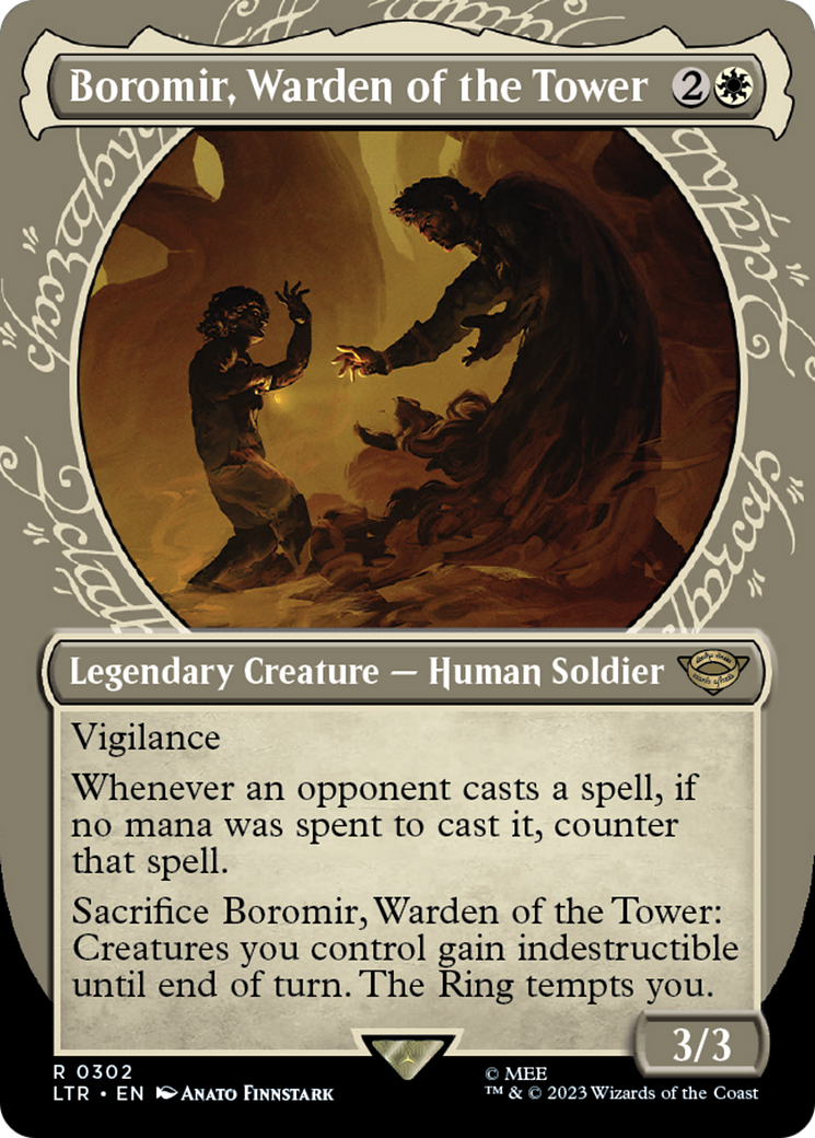 Image of Boromir, Warden of the Tower (Showcase) (LTR-302) - The Lord of the Rings: Tales of Middle-earth: (Showcase) (Borderless) Foil