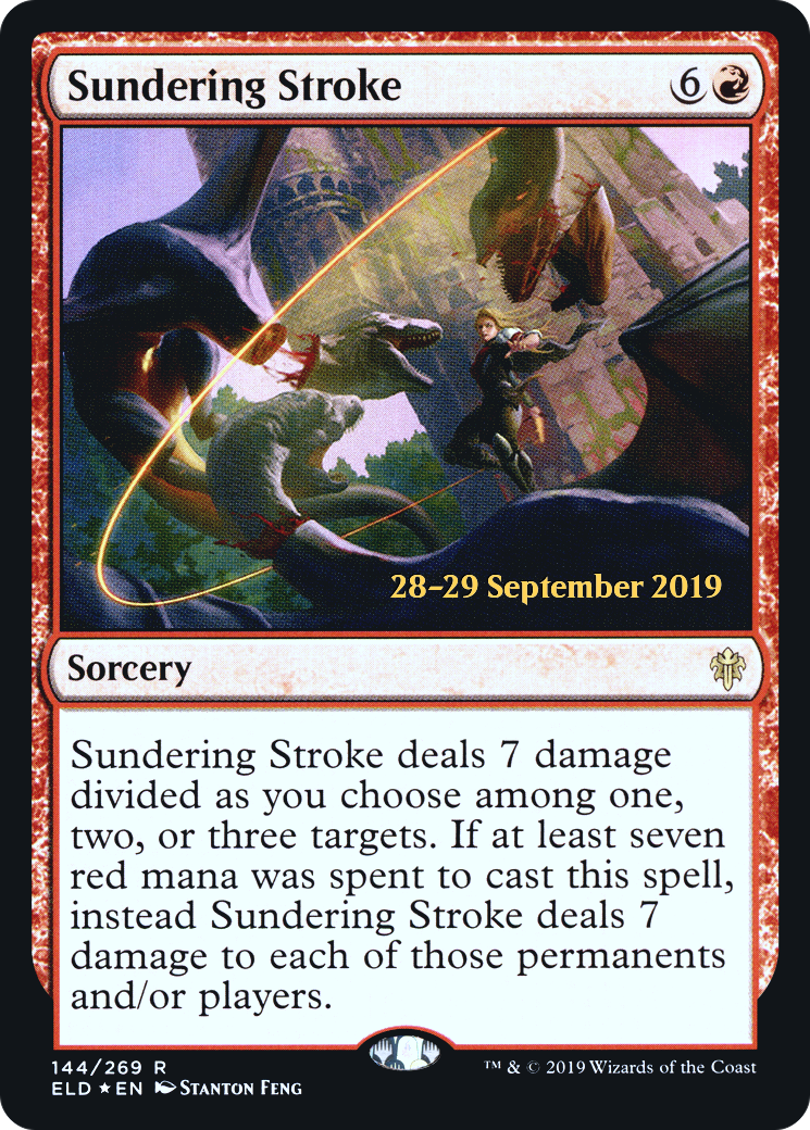 Image of Sundering Stroke (PRE-144S) - Throne of Eldraine Promos Foil