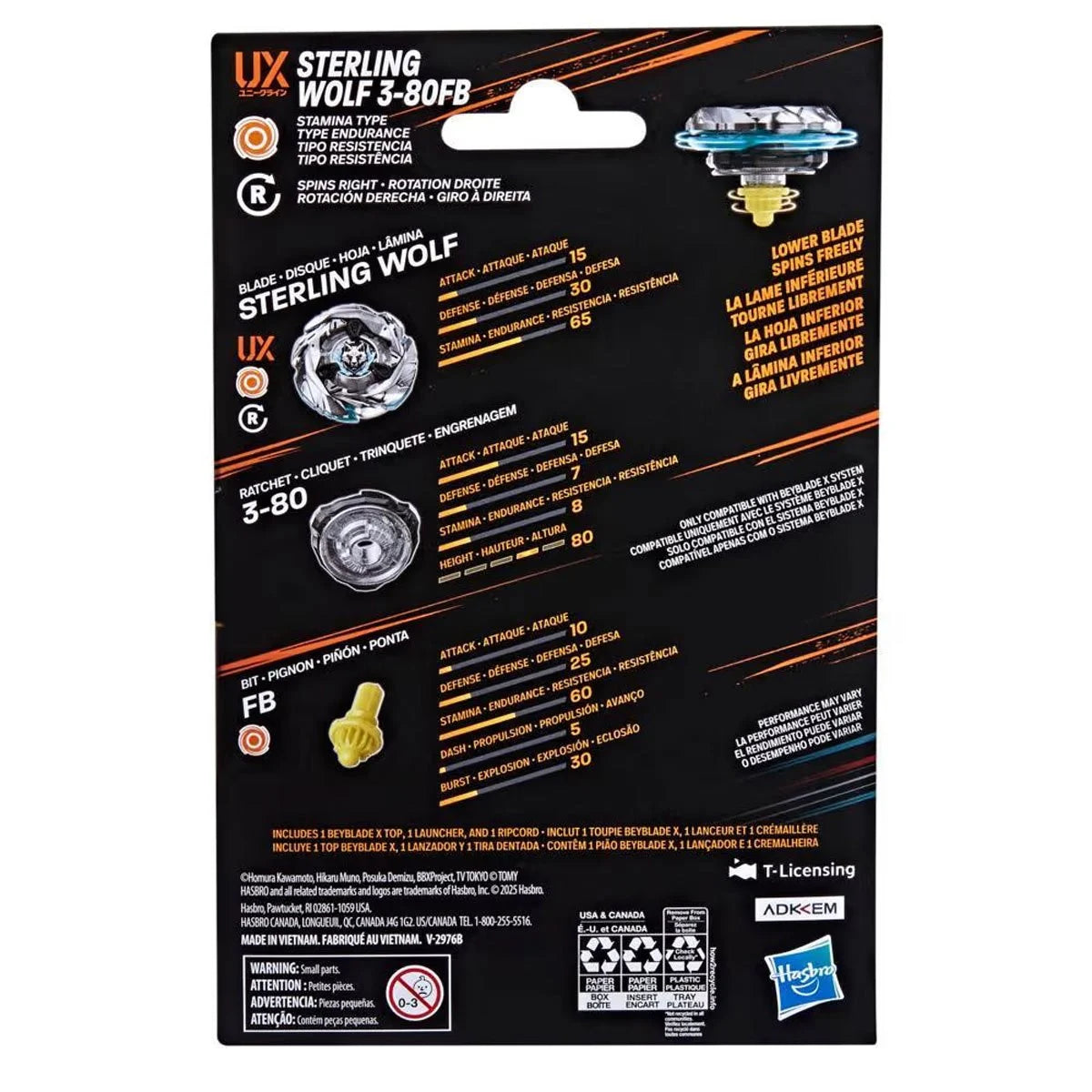 Image of Beyblade X Sterling Wolf 3-80FB
