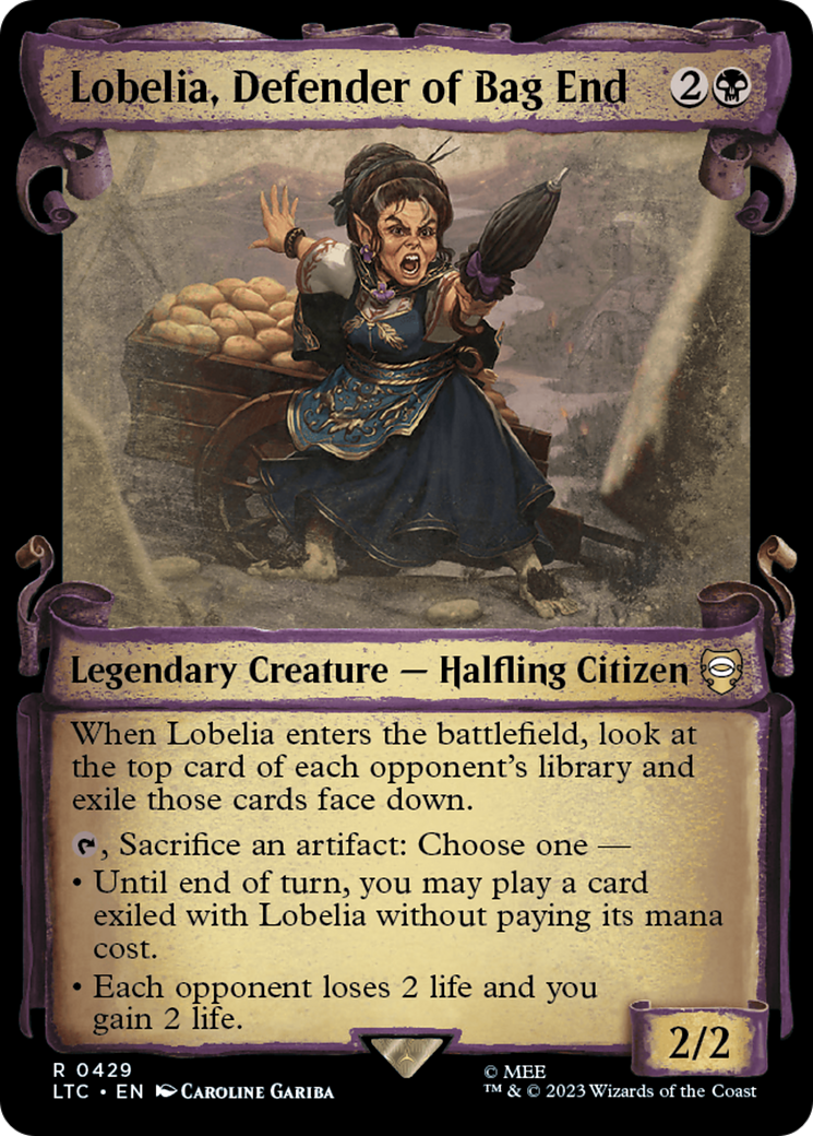 Image of Lobelia, Defender of Bag End (Showcase Scrolls) (LTC-429) - Tales of Middle-earth Commander: (Showcase)