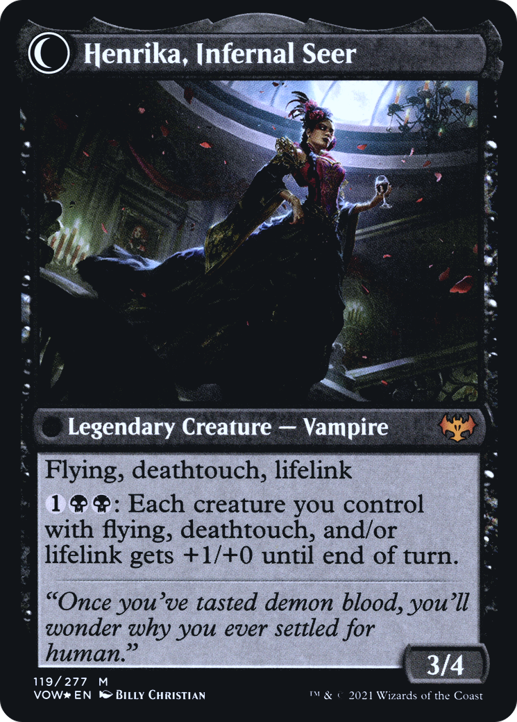 Image of Henrika Domnathi (PRE-119) - Innistrad: Crimson Vow Promos: (Double Faced Transform) Foil