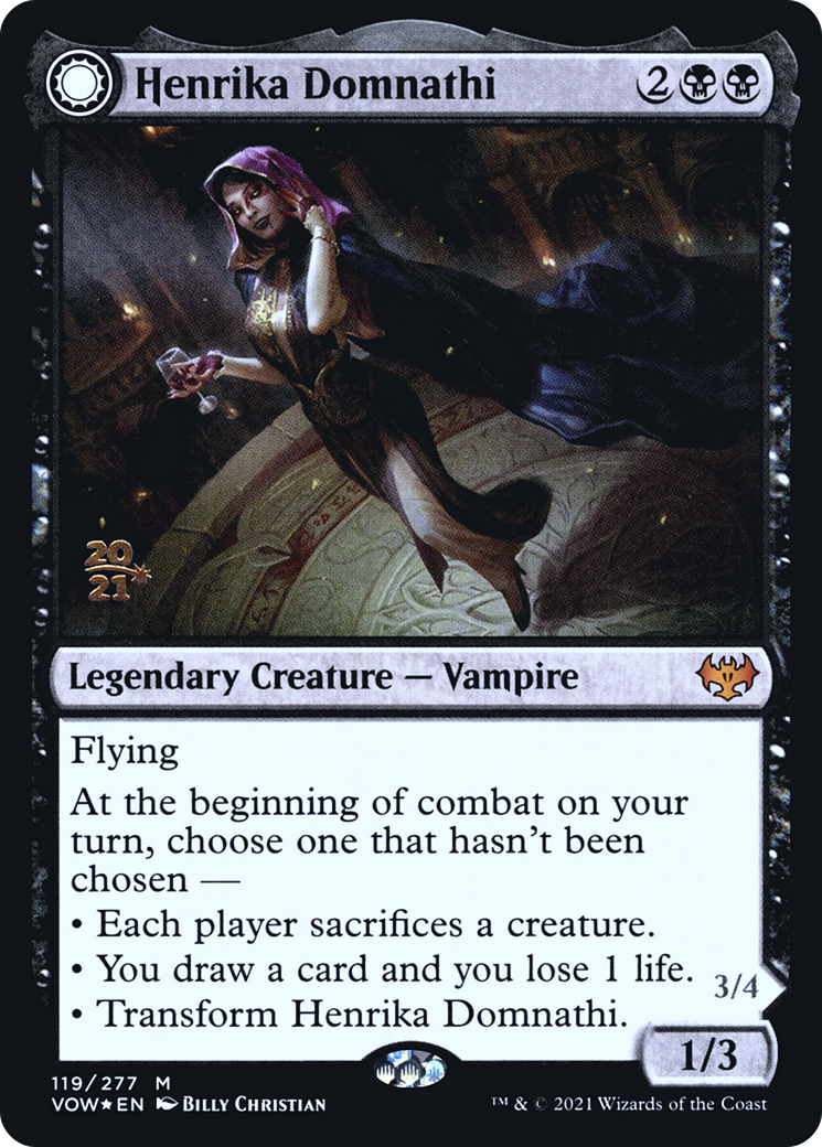Image of Henrika Domnathi (PRE-119) - Innistrad: Crimson Vow Promos: (Double Faced Transform) Foil