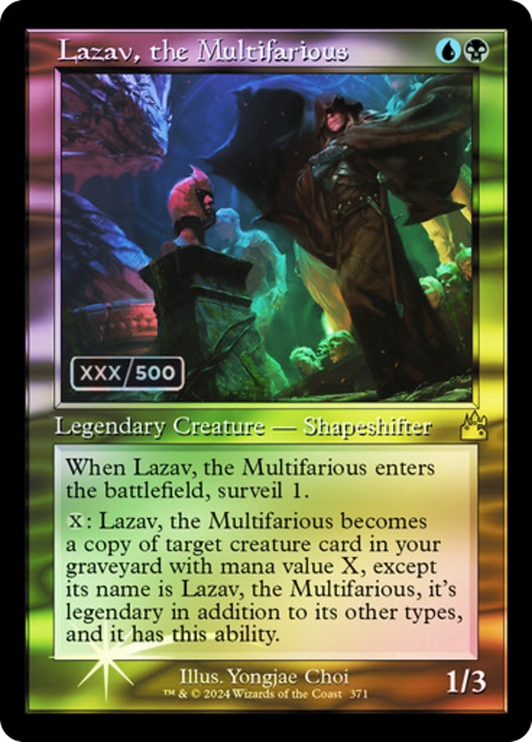 Image of Lazav, the Multifarious (Retro Frame) (Serial Numbered) (RVR-371) - Ravnica Remastered Foil