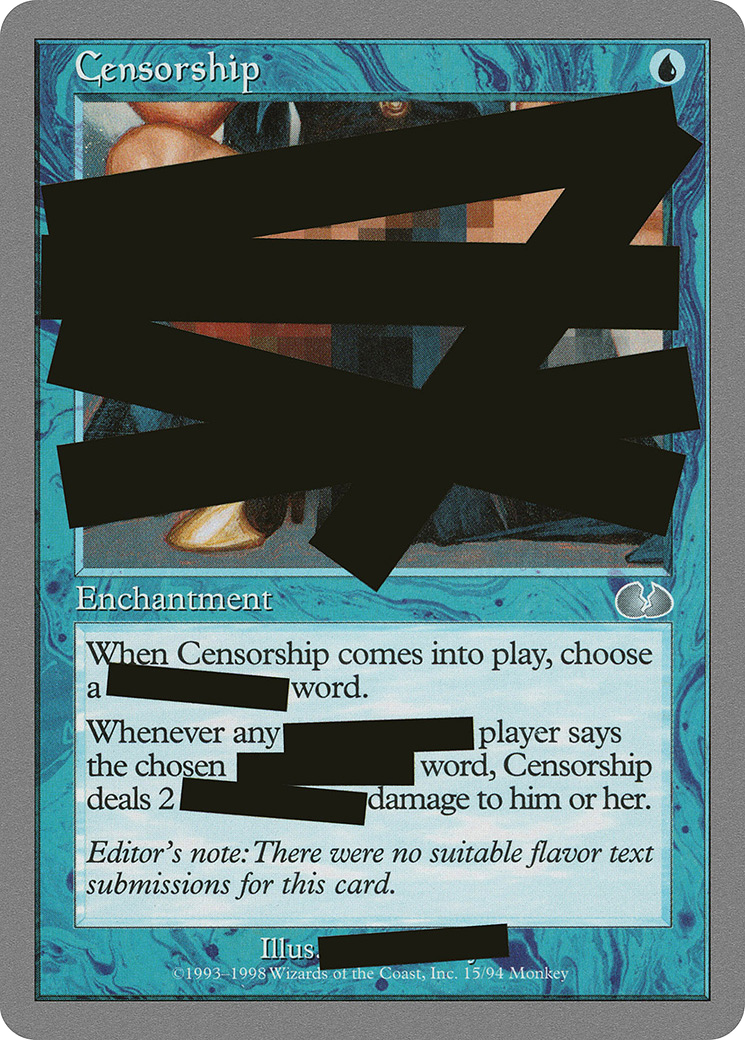 Image of Censorship (UGL-015) - Unglued
