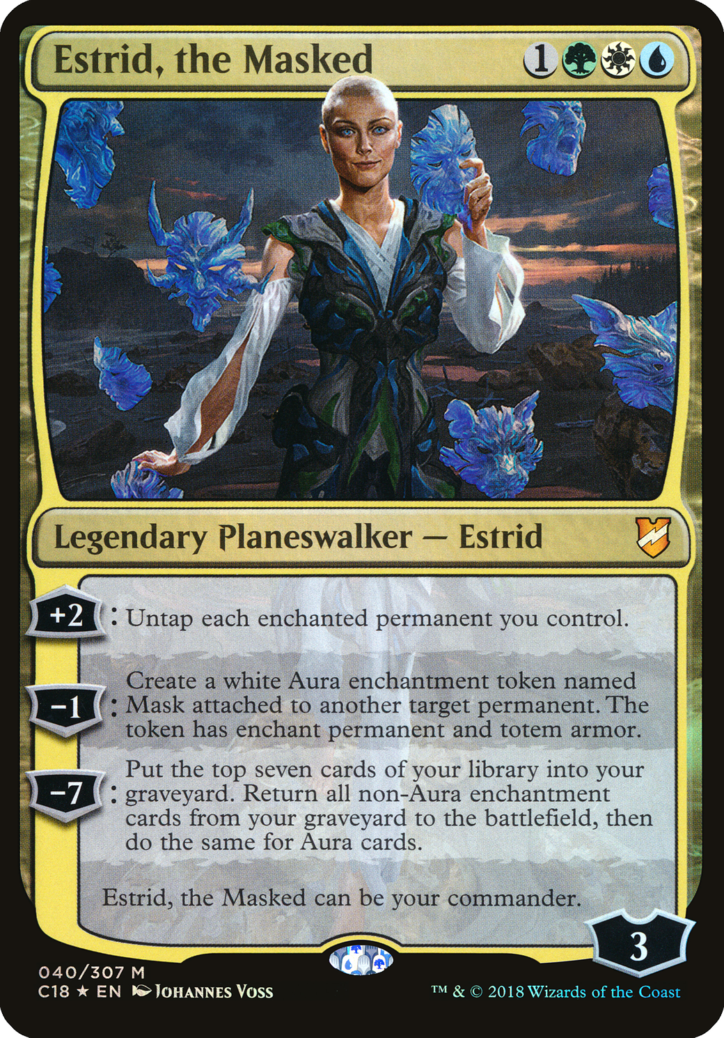 Image of Estrid, the Masked (Commander 2018) (OVER-040) - Commander 2018 Oversized Foil