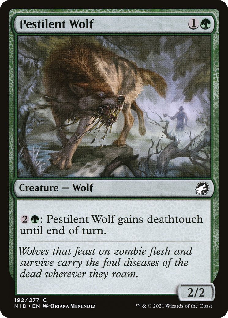 Image of Pestilent Wolf (MID-192) - Innistrad: Midnight Hunt