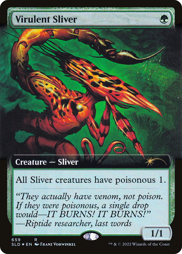 Image of Virulent Sliver (Extended Art) (SLD-659) - Secret Lair Drop: (Extended Art) Foil