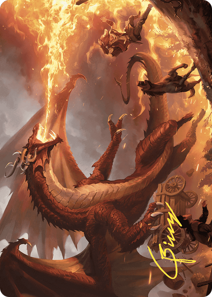 Image of Realm-Scorcher Hellkite // Realm-Scorcher Hellkite (AWOE-019) - Wilds of Eldraine Art Series (Borderless) Foil