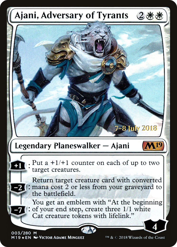 Image of Ajani, Adversary of Tyrants (PRE-003) - Core Set 2019 Promos Foil