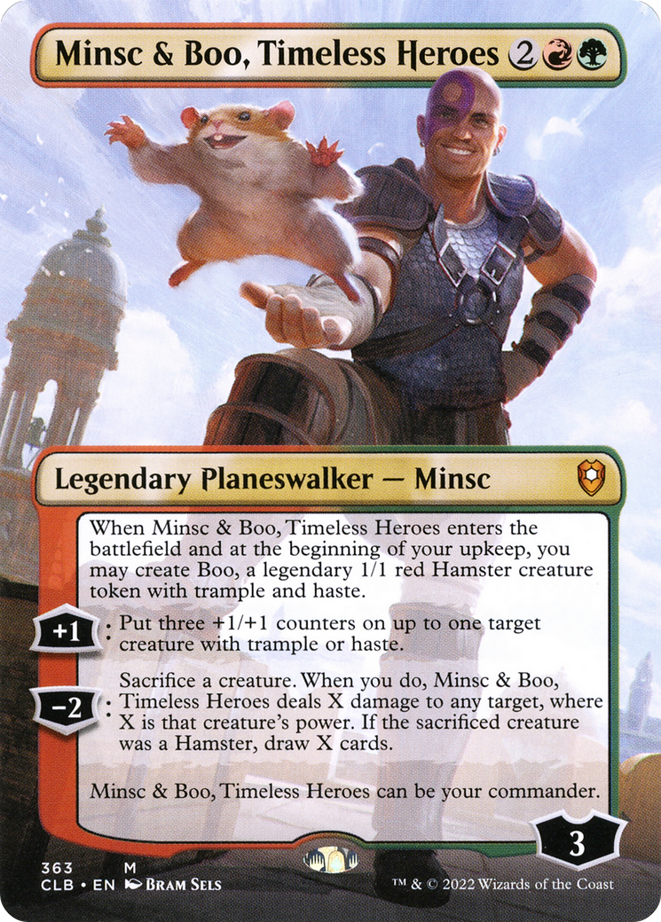 Image of Minsc & Boo, Timeless Heroes (Borderless) (CLB-363) - Commander Legends: Battle for Baldur's Gate (Borderless) Foil