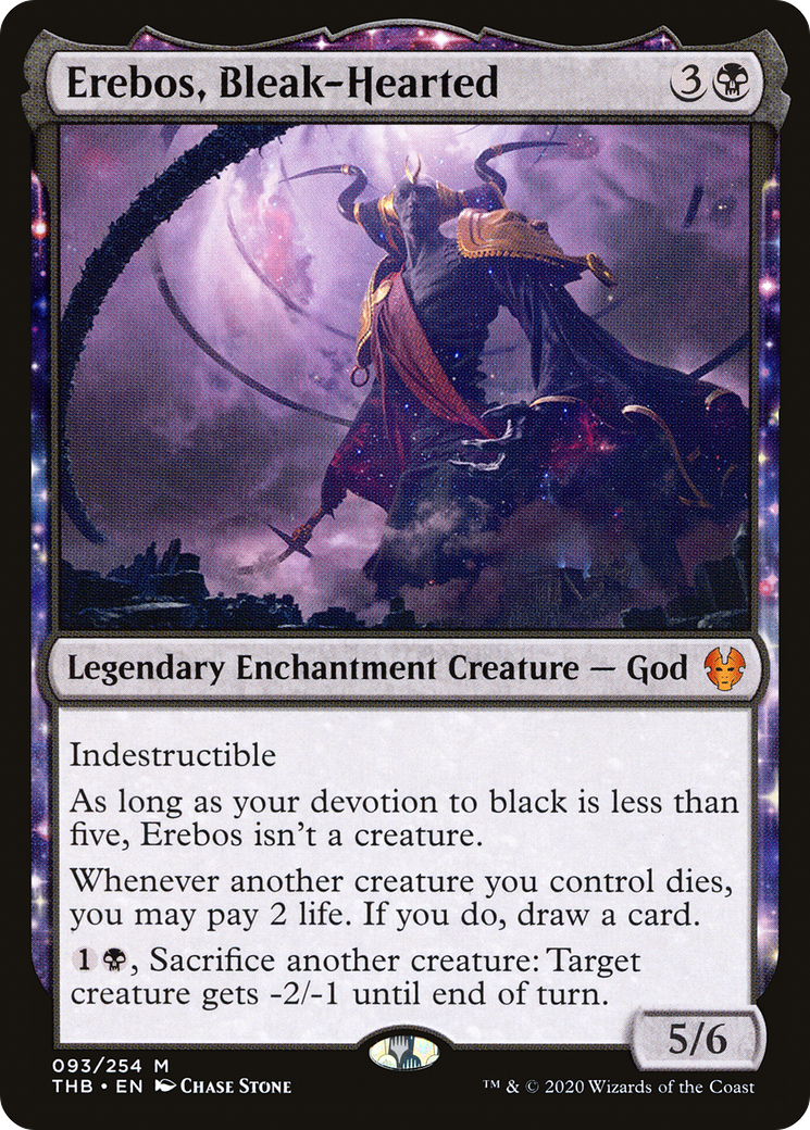 Image of Erebos, Bleak-Hearted (THB-093) - Theros Beyond Death: (enchantment) Foil
