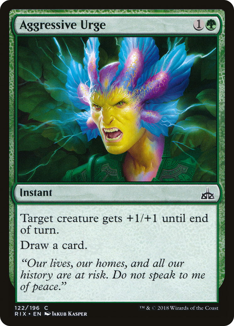 Image of Aggressive Urge (RIX-122) - Rivals of Ixalan