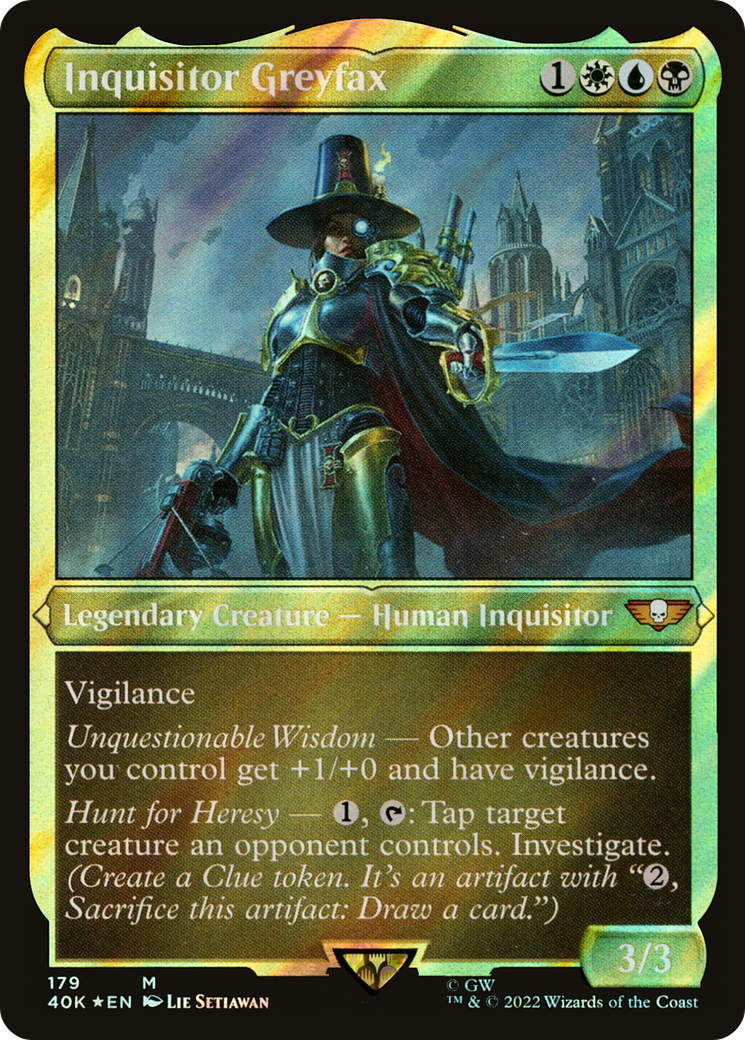 Image of Inquisitor Greyfax (Display Commander) (Surge Foil) - Thick Stock (40K-179) - Warhammer 40,000 Commander Foil