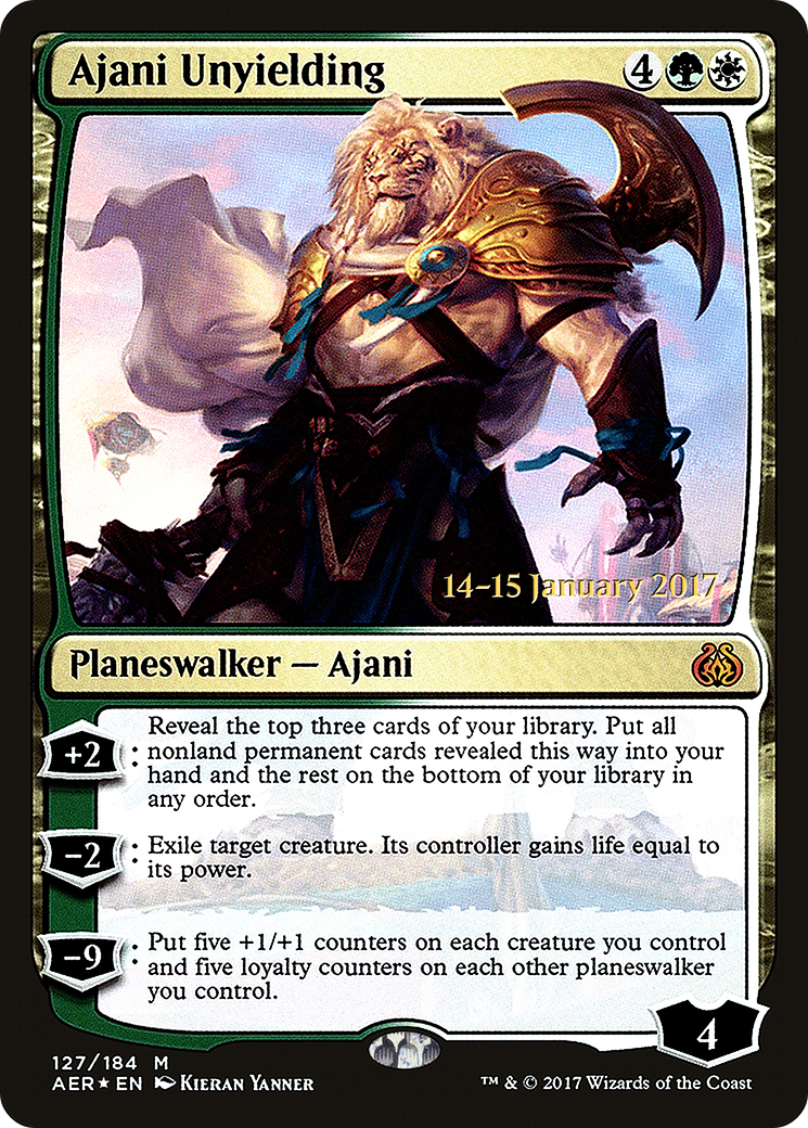 Image of Ajani Unyielding (PRE-127) - Aether Revolt Promos Foil