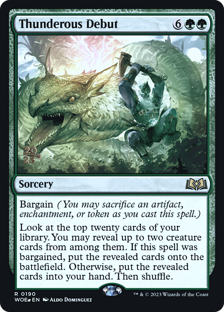 Image of Thunderous Debut (PRE-190) - Wilds of Eldraine Promos Foil