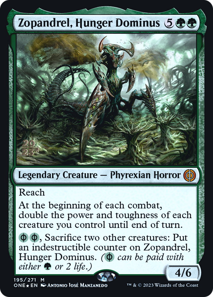 Image of Zopandrel, Hunger Dominus (PRE-195) - Phyrexia: All Will Be One Promos Foil